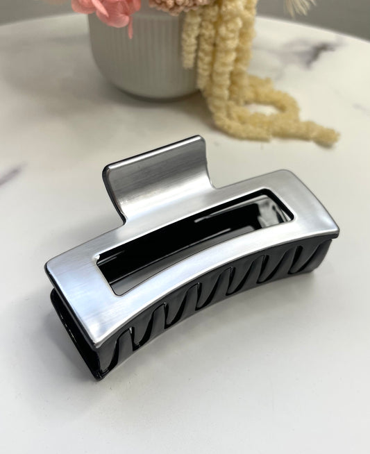 Bella 8cm Rectangle Clip Silver