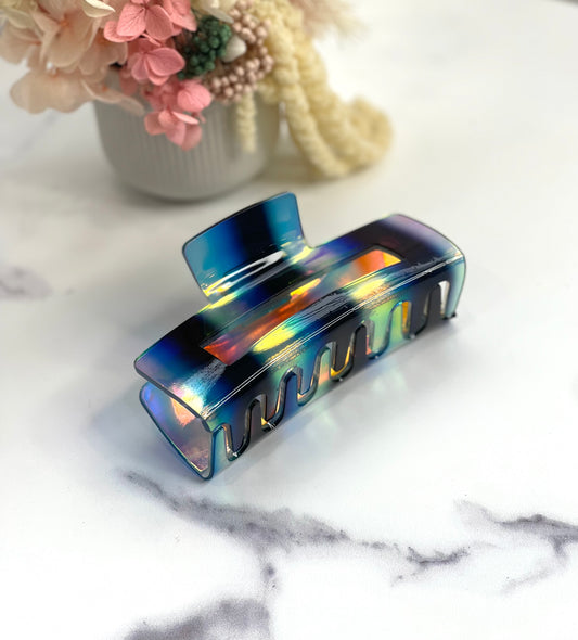Anna 10cm Large Holographic Clip Blue