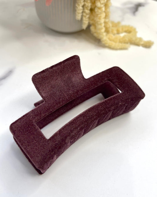 Bella 8cm Velvet Clip Plum